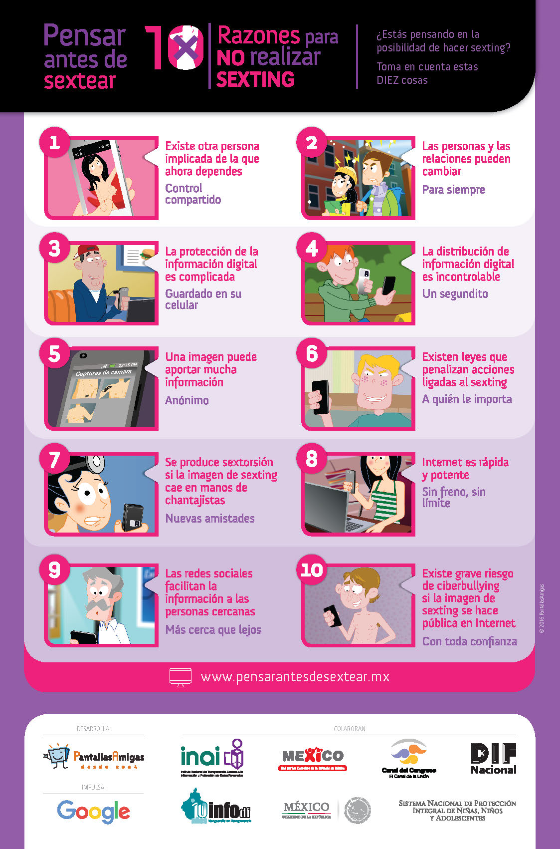 “pensar Antes De Sextear 10 Razones Para No Realizar Sexting” Campaña Prevención Y 7729