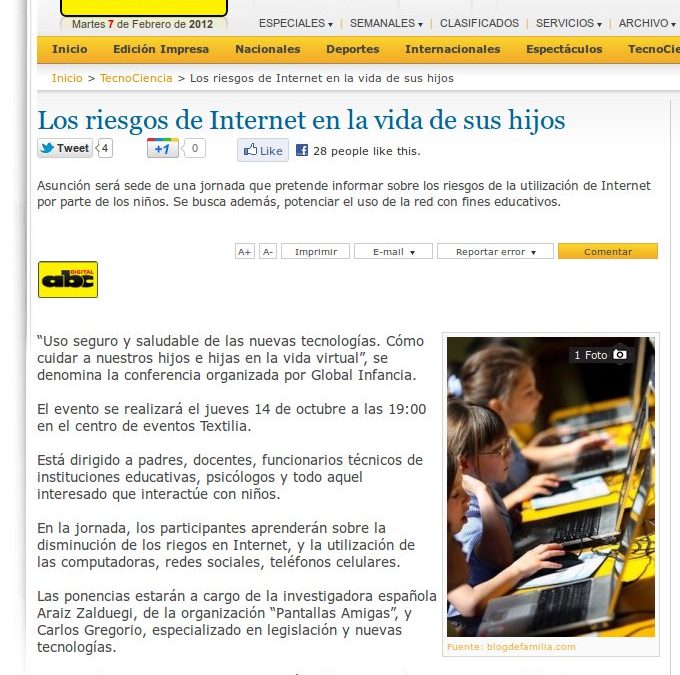 Los riesgos de Internet en la vida de sus hijos [ABC.com.py]