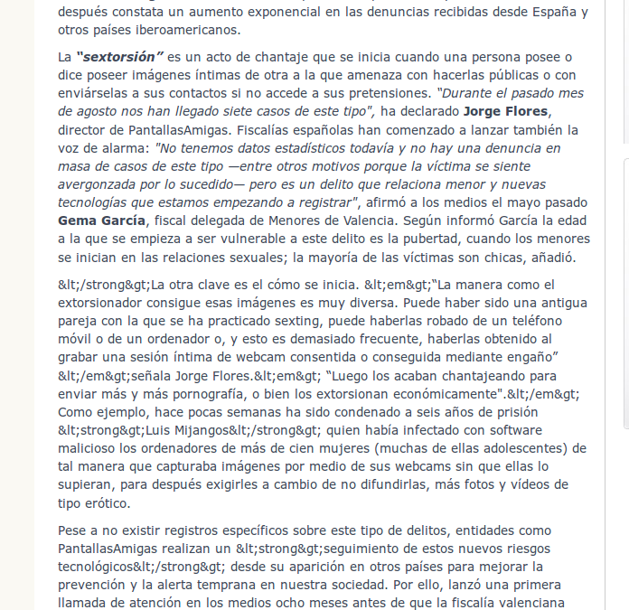 Aumento de los casos de “sextorsión” en España e Iberoamérica [TICPYMES.es]