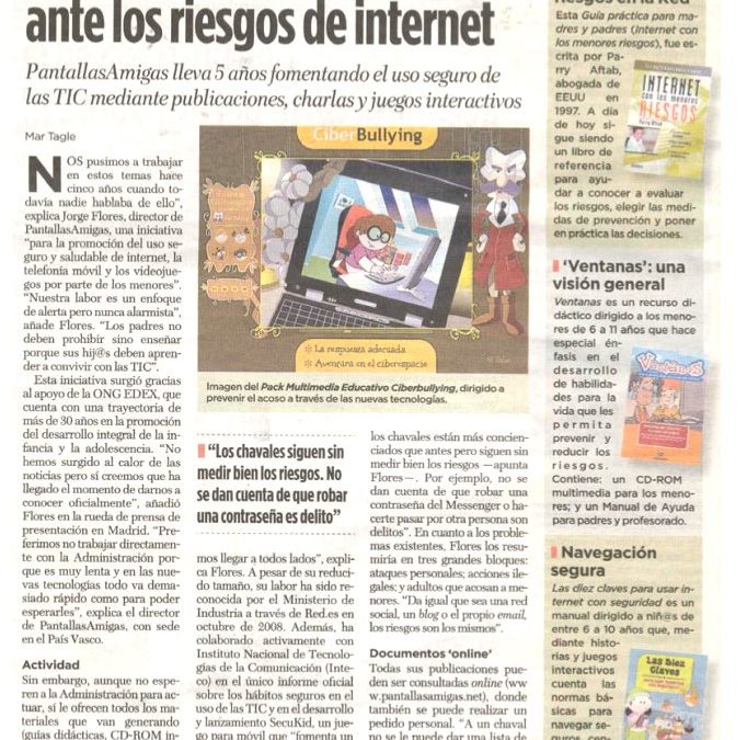 Padres e hijos concienciad@s ante los riesgos de Internet [La Gaceta de los Negocios]