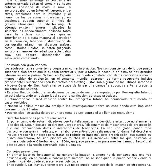 Alerta ante el aumento de casos de sexting entre adolescentes [Andalucia24horas.com]