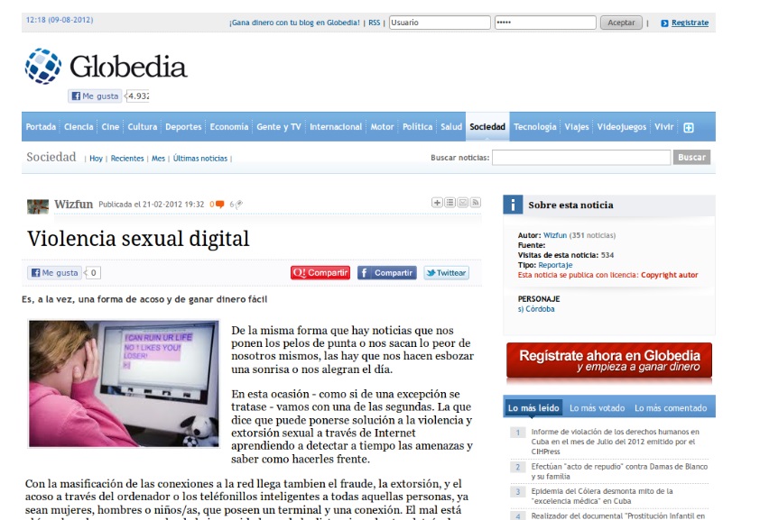 Violencia sexual digital [Globedia.com]