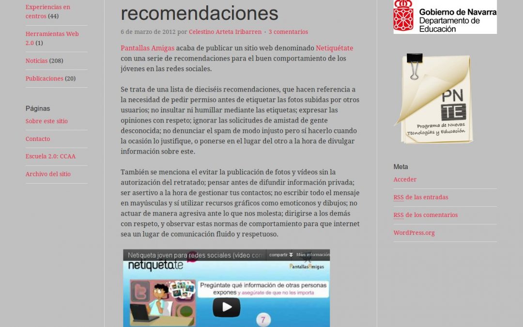 Jóvenes y Redes sociales: recomendaciones [ParaPNTE]