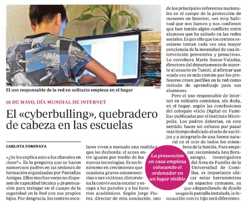 El «ciberbullying», quebradero de cabeza en las escuelas [ABC]