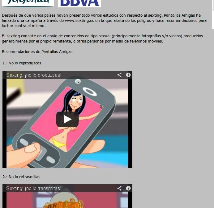 PantallasAmigas advierte sobre el peligro del sexting [e-volución]