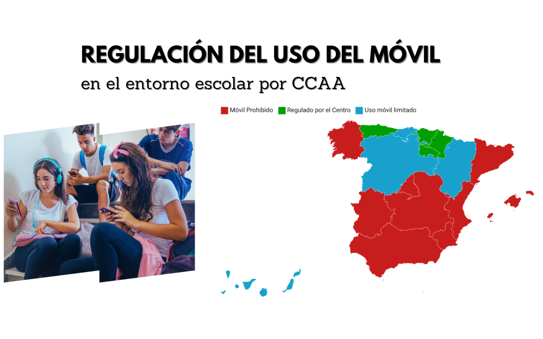 Regulación del uso del móvil en el entorno escolar por comunidades autónomas