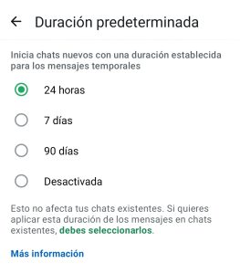 Mensajes Temporales en WhatsApp