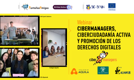 Experiencias Cibermanagers, ciberciudadanía activa y promoción de los derechos digitales, en el IES Alyanub, Colegio Aquila y CDP José Cabrera